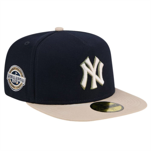 Mens New Era Navy New York Yankees Canvas A-Frame 59FIFTY Fitted Hat