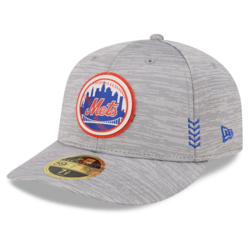 Mens New Era Gray New York Mets 2024 Clubhouse Low Profile 59FIFTY Fitted Hat