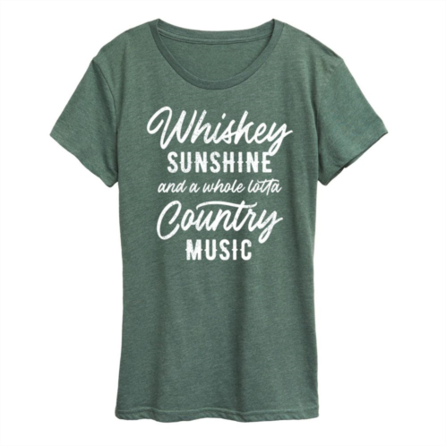 Unbranded Womens Whiskey Sunshine Country Music Graphic Tee