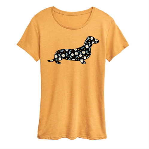 Unbranded Womens Daisy Fill Dachshund Graphic Tee