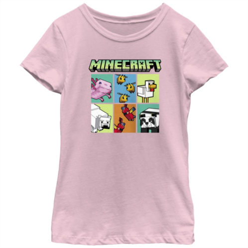 Licensed Character Girls Minecraft Animal Blocks Graphic Tee