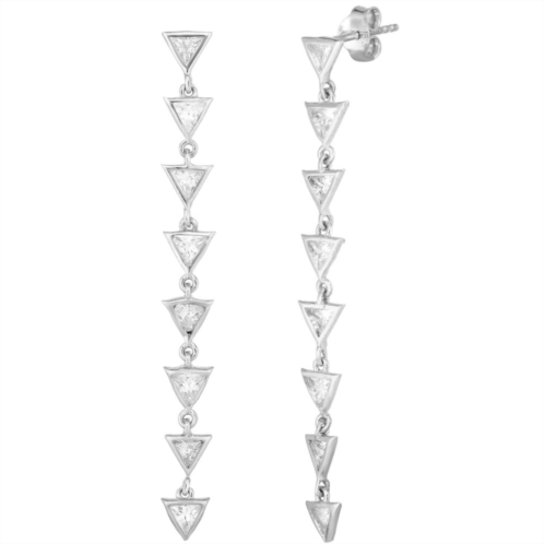 Sunkissed Sterling Cubic Zirconia Triangle Drop Earrings