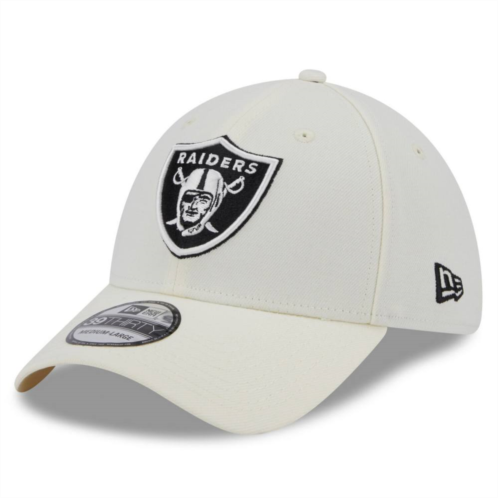 Mens New Era Cream Las Vegas Raiders Chrome Collection 39THIRTY Flex Hat