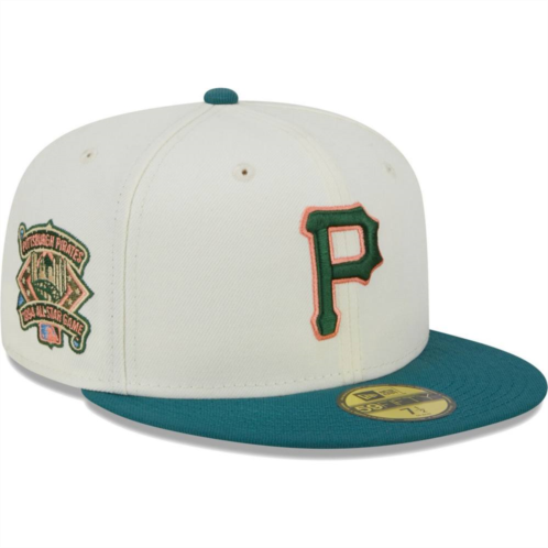 Mens New Era Cream Pittsburgh Pirates Chrome Evergreen 59FIFTY Fitted Hat