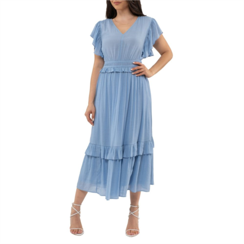 August Sky Womens Empire Waist Midi Dress