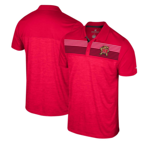 Mens Colosseum Red Maryland Terrapins Langmore Polo