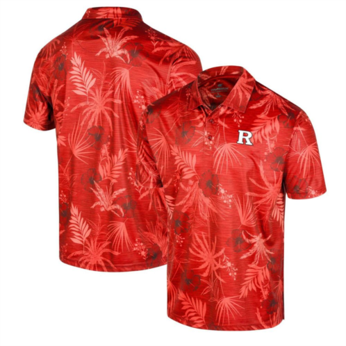 Mens Colosseum Scarlet Rutgers Scarlet Knights Palms Team Polo