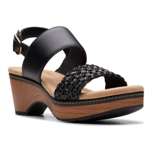 Clarks Seannah Step Womens Leather Wedge Sandals