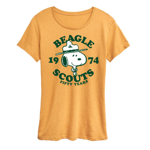 Licensed Character Womens Peanuts Snoopy Beagle Scout 50 Years Graphic Tee