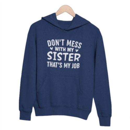 Merchmallow Womens Dont Mess With My Sister Thats My Job Hoodie