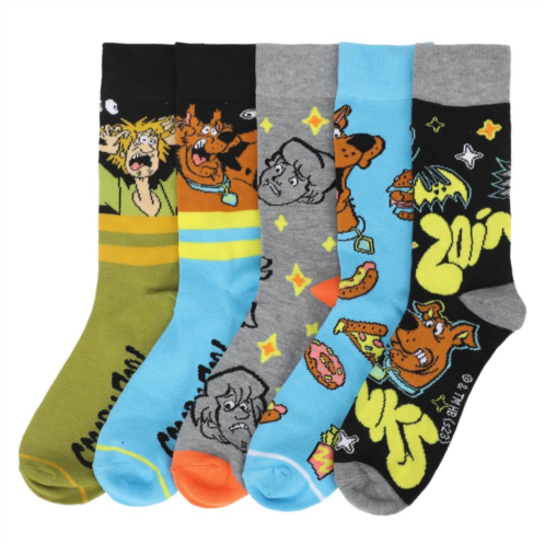 Licensed Character Mens 5-Pack Scooby Doo Crew Socks