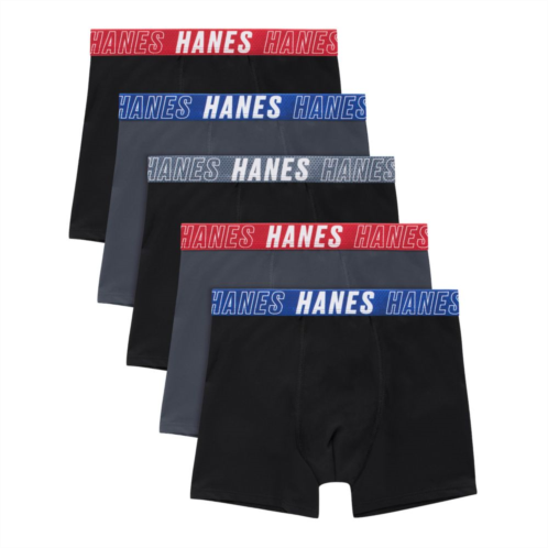Boys 4-20 Hanes Ultimate MOVES 5-Pack Stretch Boxer Briefs
