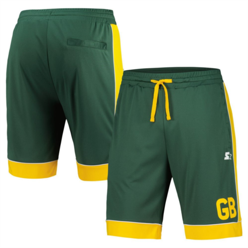 Mens Starter Green/Gold Green Bay Packers Vintage Fan Favorite Shorts