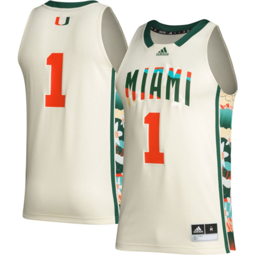Unbranded Mens adidas #1 Khaki Miami Hurricanes Honoring Black Excellence Basketball Jersey