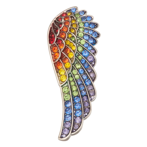 Simply Vera Vera Wang Silver Tone Rainbow Crystal Wing Brooch