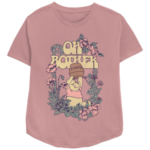 Disneys Winnie The Pooh Oh, Bother Flower Frame Relaxed Fit Plus Graphic Tee