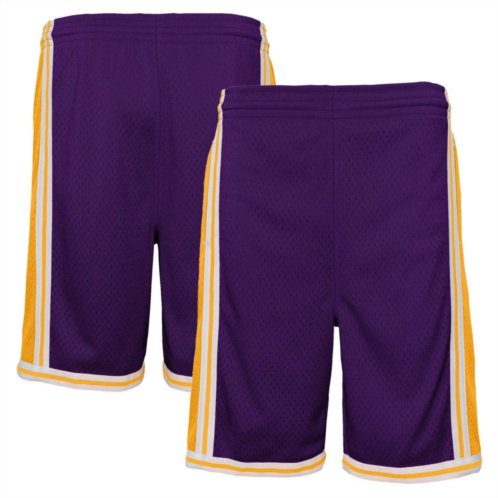 Youth Mitchell & Ness Purple Los Angeles Lakers Hardwood Classics Swingman Shorts
