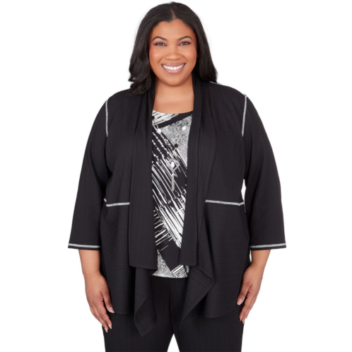 Plus Size Alfred Dunner Ribbed Two In One Top