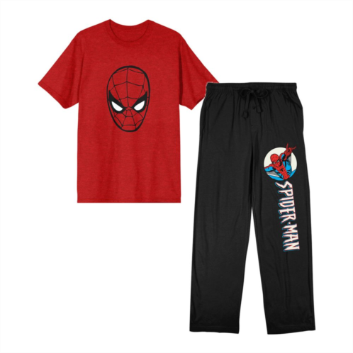 Licensed Character Mens Spider-Man Classic Pajama Top & Pajama Bottom Set