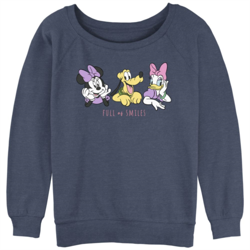 Disneys Minnie Mouse Juniors Full Of Smiles Slouchy Terry Graphic Pullover