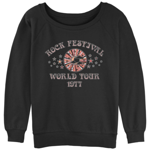 Unbranded Juniors Rock Festival World Tour 1977 Slouchy Terry Graphic Pullover