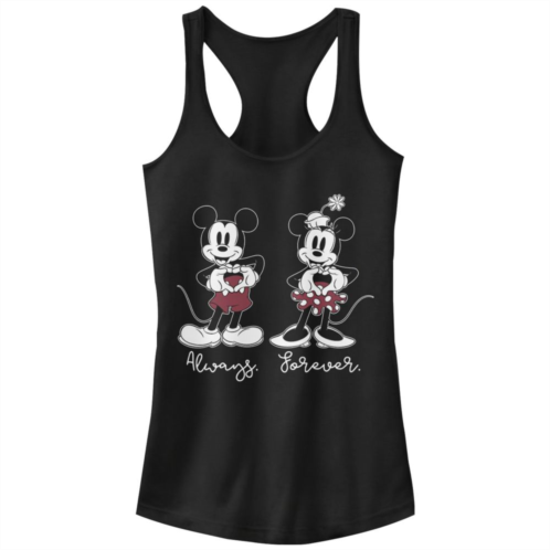 Disneys Mickey Mouse Juniors Mickey and Minnie Always Forever Racerback Graphic Tank