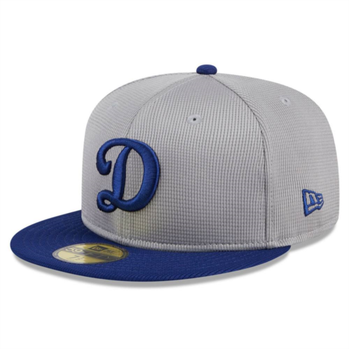 Mens New Era Gray Los Angeles Dodgers 2024 Batting Practice 59FIFTY Fitted Hat