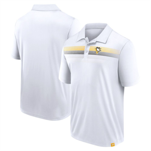 Unbranded Mens Fanatics Branded White Pittsburgh Penguins Victory For Us Interlock Polo