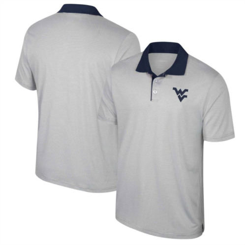 Mens Colosseum Gray West Virginia Mountaineers Big & Tall Tuck Striped Polo