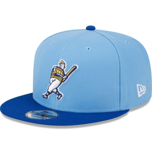 Mens New Era Light Blue Milwaukee Brewers 2024 Batting Practice 9FIFTY Snapback Hat