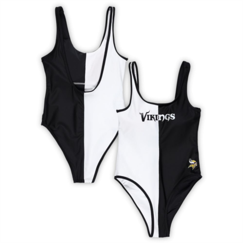 Womens G-III 4Her by Carl Banks Black/White Minnesota Vikings Last Stand One-Piece Swimsuit
