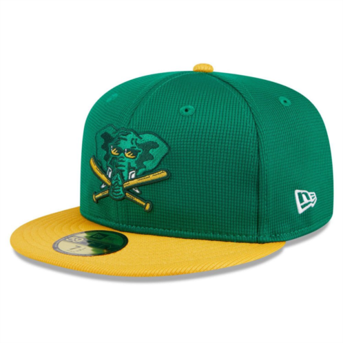 Mens New Era Kelly Green Oakland Athletics 2024 Batting Practice 59FIFTY Fitted Hat