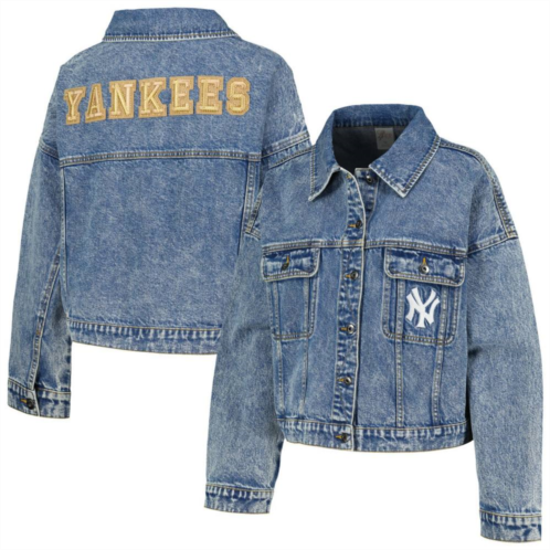 Womens G-III 4Her by Carl Banks New York Yankees Victory Oversized Button-Up Denim Jacket