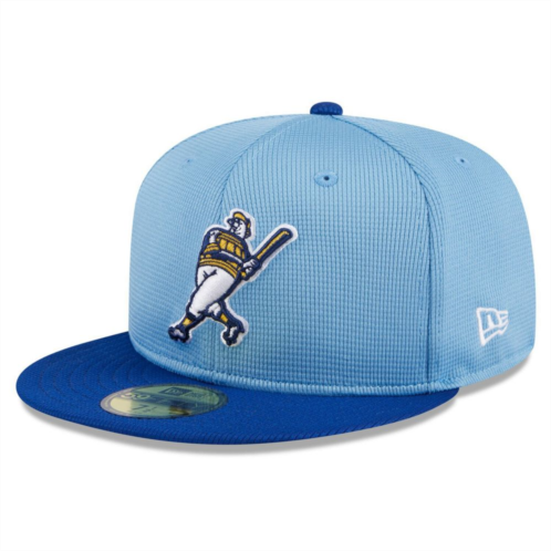 Mens New Era Light Blue Milwaukee Brewers 2024 Batting Practice 59FIFTY Fitted Hat