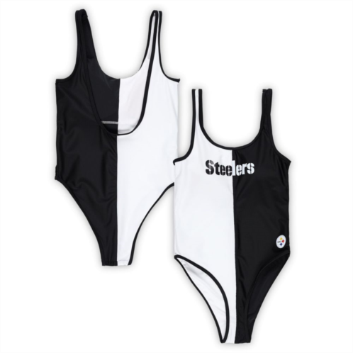 Womens G-III 4Her by Carl Banks Black/White Pittsburgh Steelers Last Stand One-Piece Swimsuit