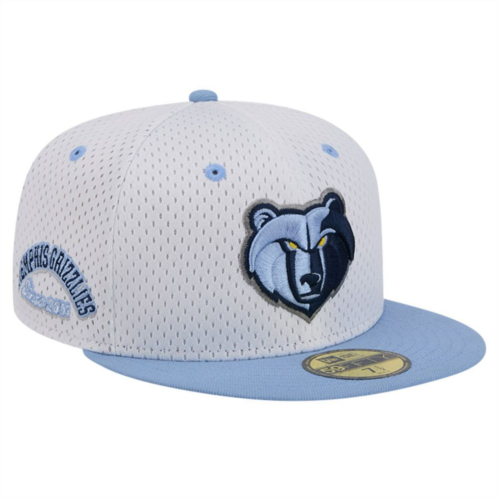 Mens New Era White/Light Blue Memphis Grizzlies Throwback 2Tone 59FIFTY Fitted Hat