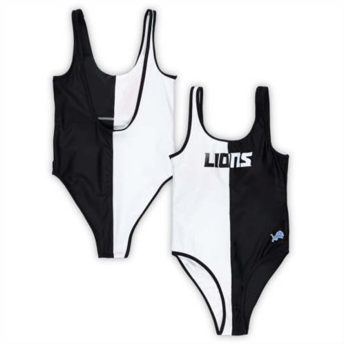 Womens G-III 4Her by Carl Banks Black/White Detroit Lions Last Stand One-Piece Swimsuit