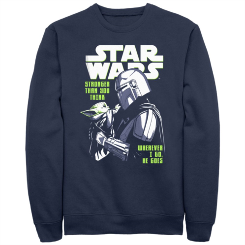 Licensed Character Mens The Mandalorian Star Wars Stronger Than You Think Graphic Fleece