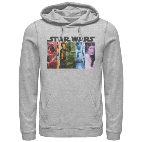 Licensed Character Mens Star Wars Characters Color Panel Graphic Hoodie