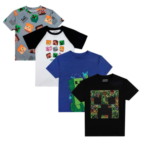 Boys 8-20 Minecraft Creepers & Friends Short Sleeve Crewneck Graphic Tee 4-Pack