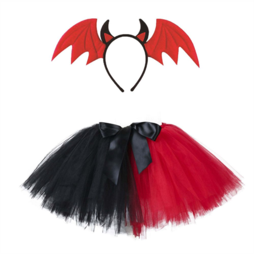Mykids-Usa Childrens Halloween Little Ghost Costume Tutu Skirt & Bat Vampire Headband
