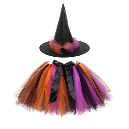Mykids-Usa Childrens Halloween Witch Hat Skirt Wings 1-piece Sets