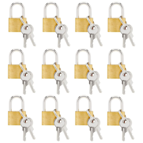 Juvale 12 Pack 1.2-inch Small Luggage Locks With Keys - Mini Padlocks For Locker