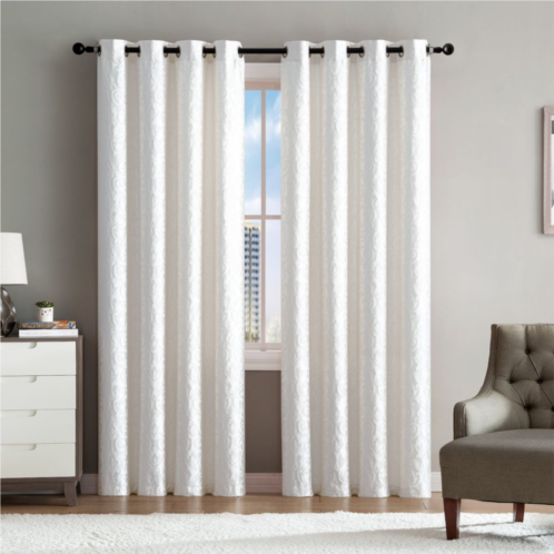 VCNY Home Sophie Damask Woven Jacquard Woven 1 Window Curtain Panel