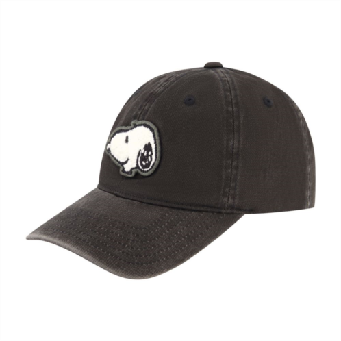 Licensed Character Mens Peanuts Snoopy Chenille Patch Stone Wash Dad Cap
