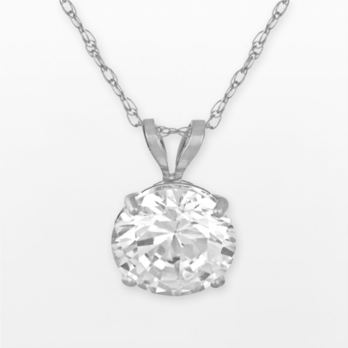 Renaissance Collection 10k White Gold Round-Cut Pendant