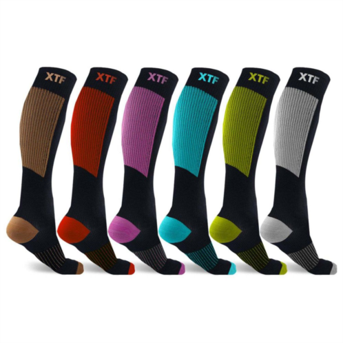 Extreme Fit Copper Compression Socks for Men & Women - 6 Pair