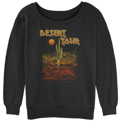 Unbranded Juniors Desert Tour Sun Poster Slouchy Terry Graphic Pullover