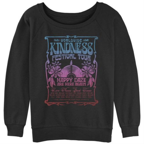 Unbranded Juniors Worldwide Kindness Festival Tour Gradient Poster Slouchy Terry Graphic Pullover