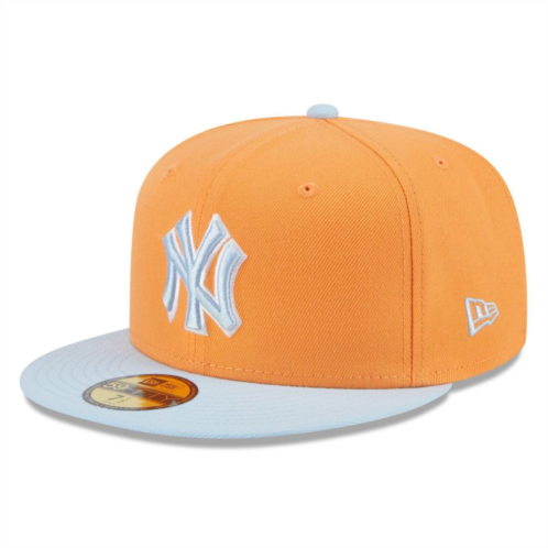 Mens New Era Orange/Light Blue New York Yankees Spring Color Basic Two-Tone 59FIFTY Fitted Hat